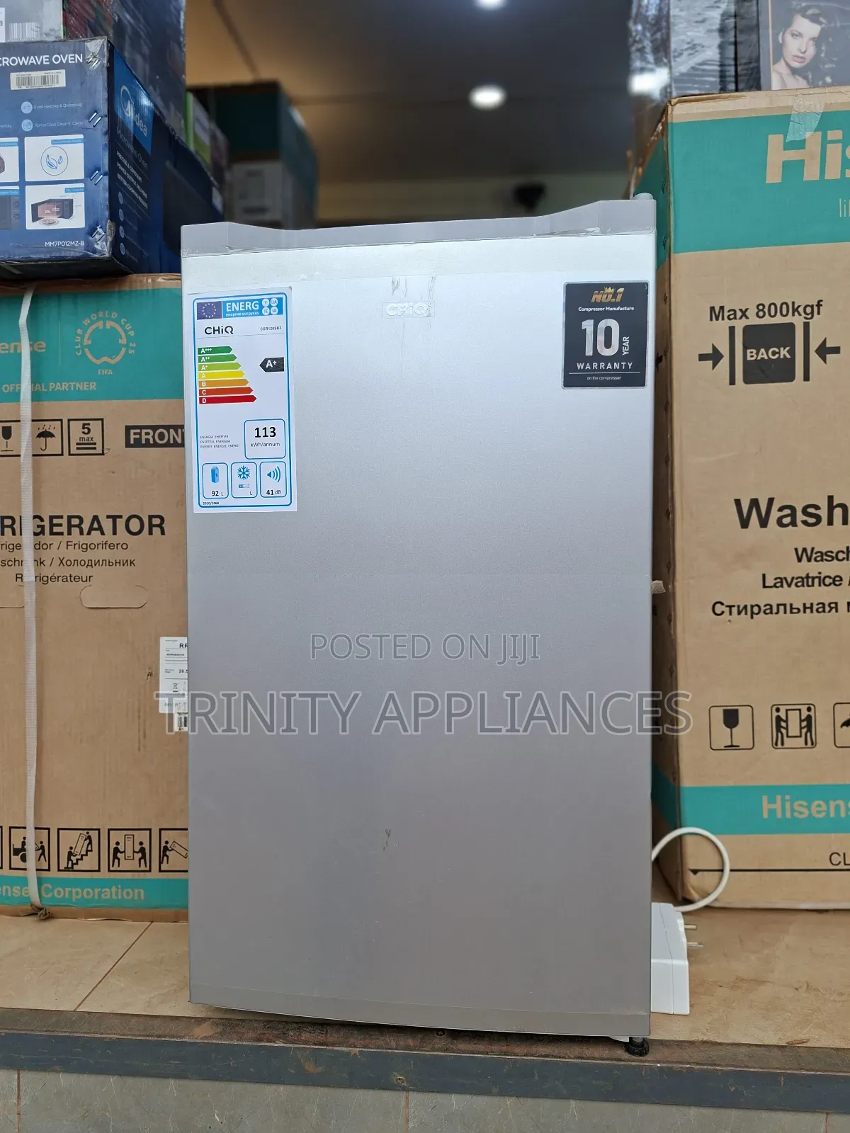 Chiq 120 Litres Single Door Refrigerator- Grey