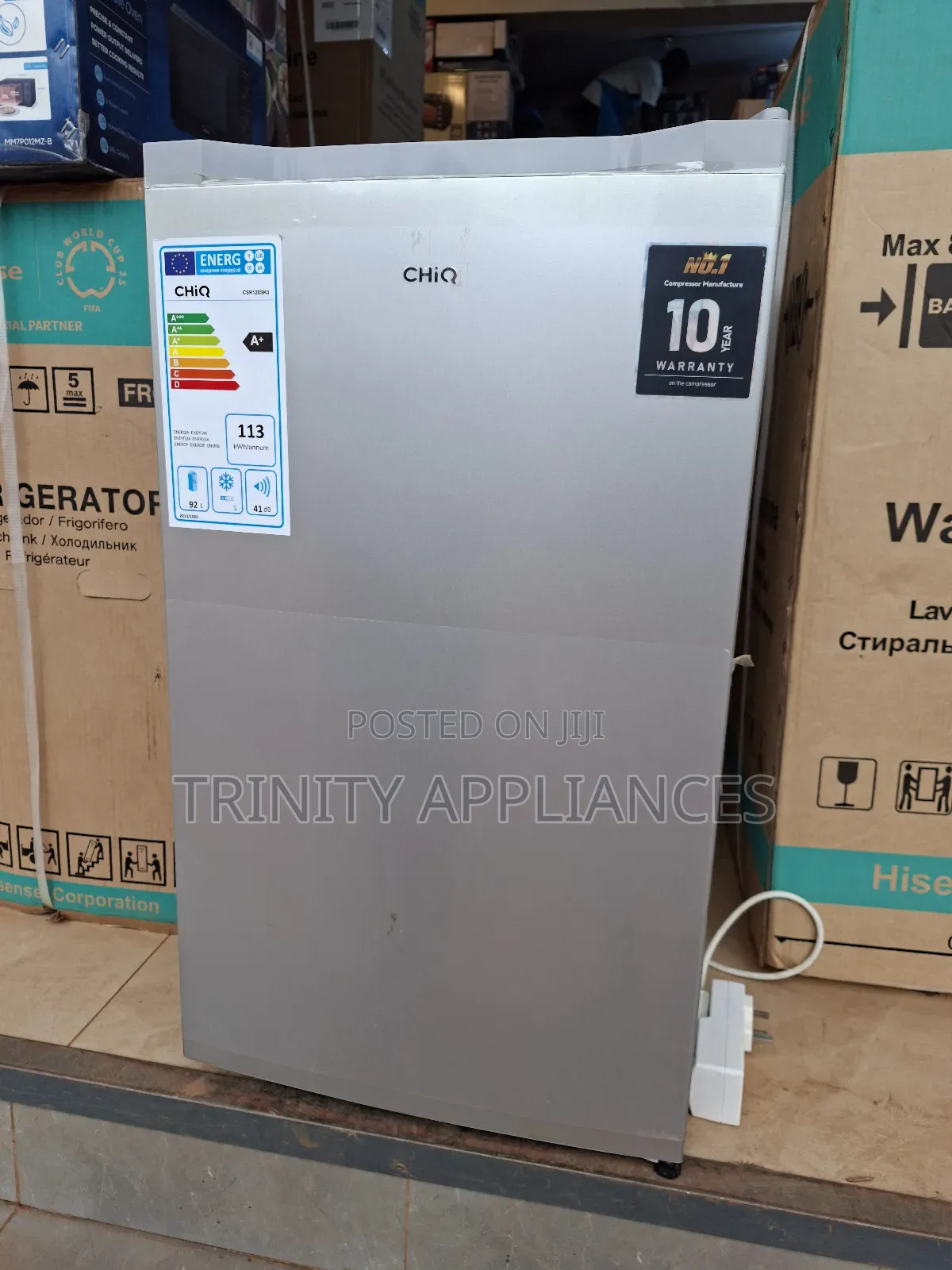 Chiq 120 Litres Single Door Refrigerator- Grey