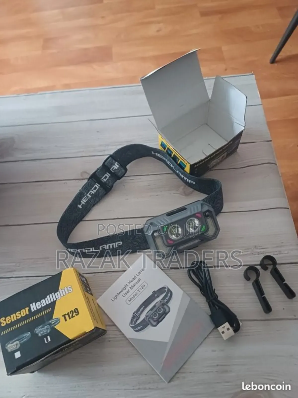 Led Headlamp With Wave Sensor, 45° Adjustable, Rechargeable, for Camp