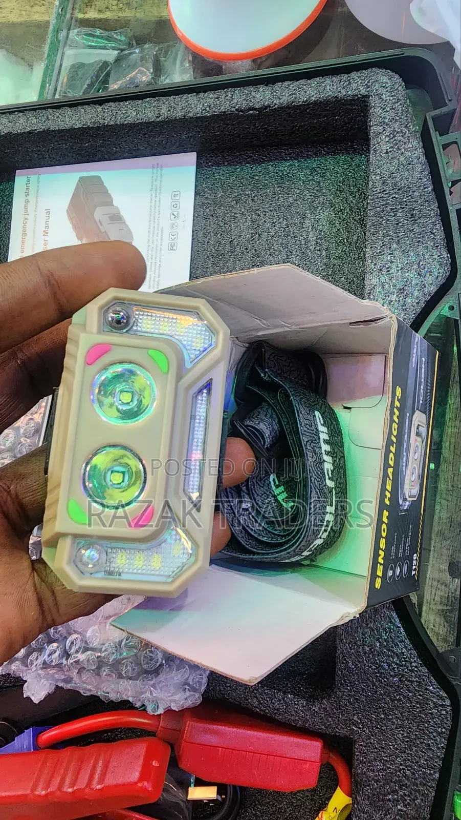 Led Headlamp With Wave Sensor, 45° Adjustable, Rechargeable, for Camp