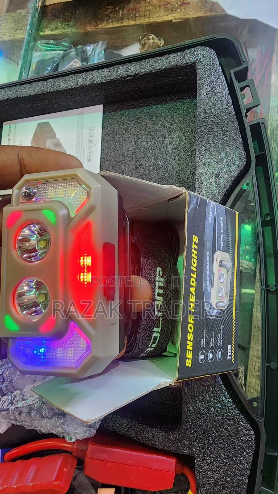 Led Headlamp With Wave Sensor, 45° Adjustable, Rechargeable, for Camp