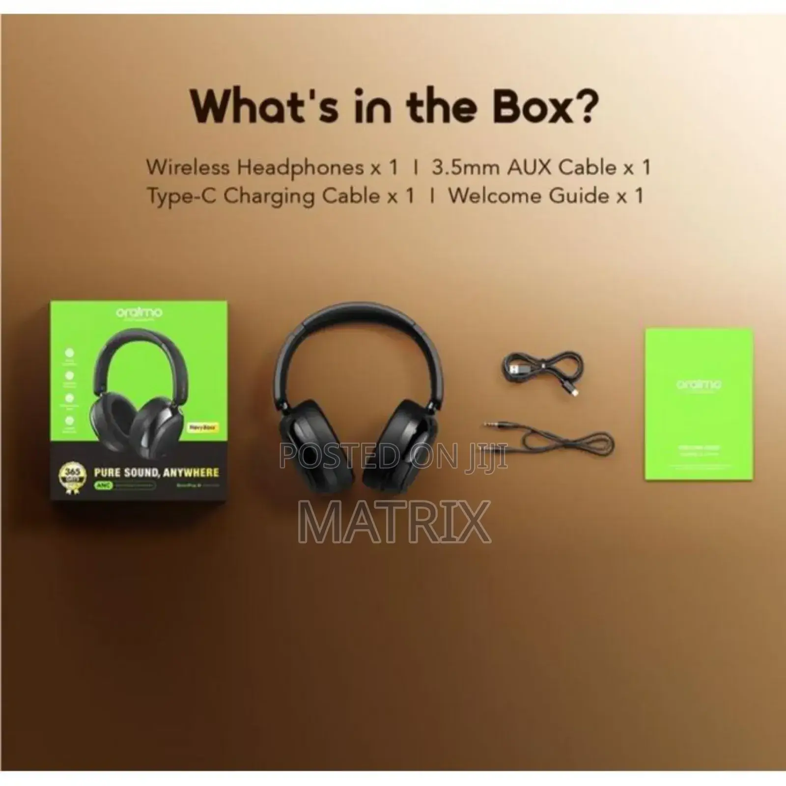 Oraimo Boompop N Wireless Hybrid Noise-Cancelling Over-Ear Headphones