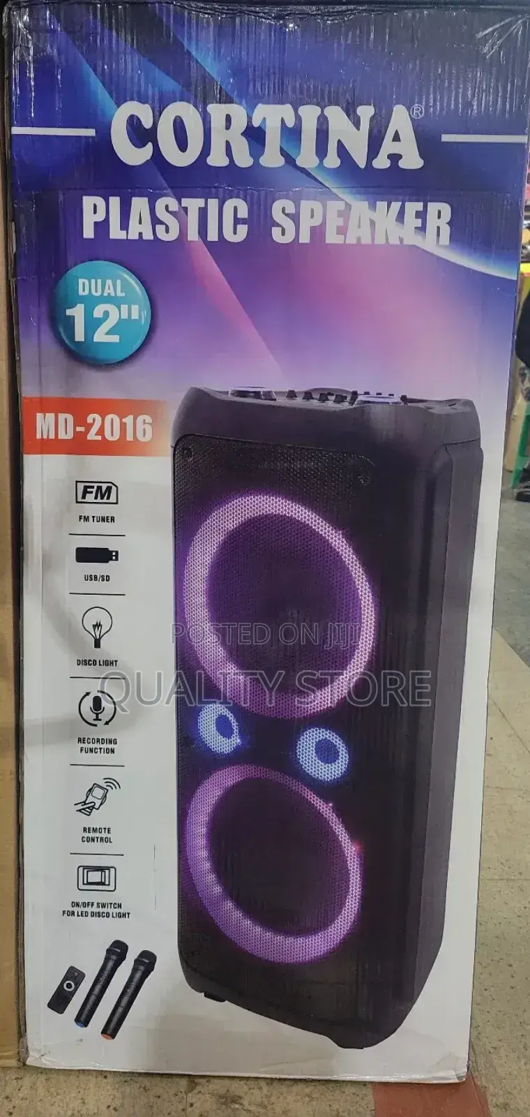 Cortina 12"Dual Plastic Speaker System Md-2016