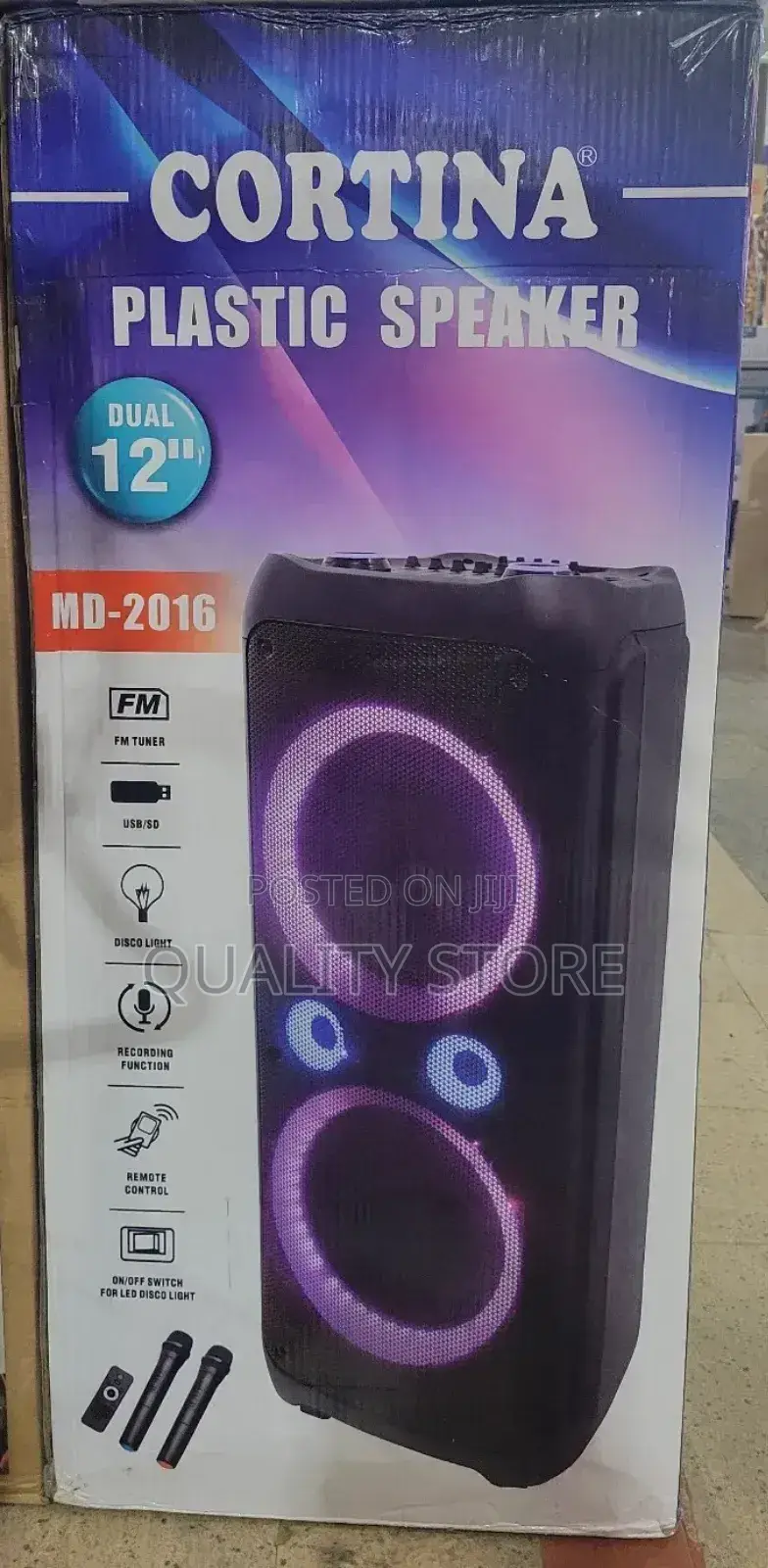 Cortina 12"Dual Plastic Speaker System Md-2016
