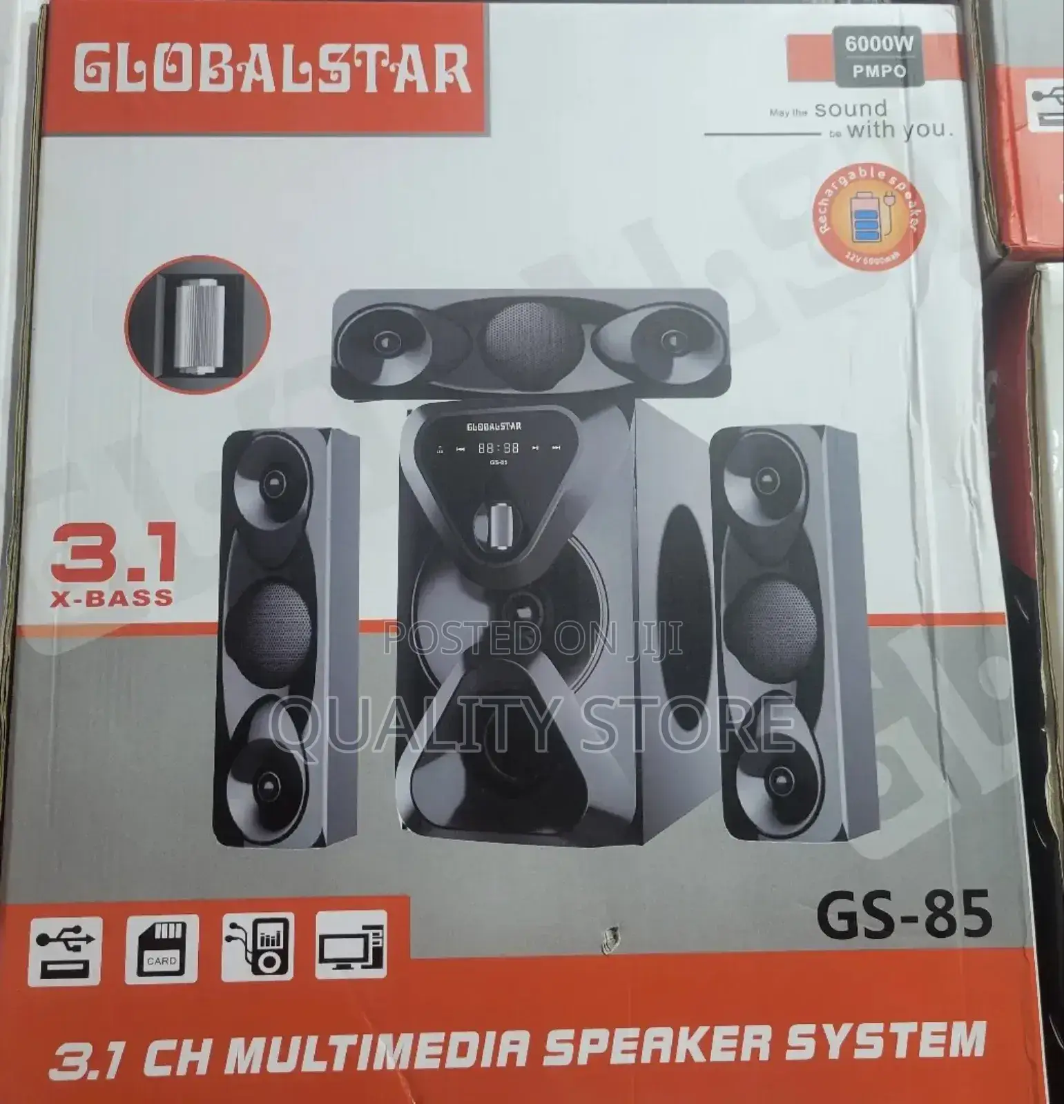 Global Star Rechargeable3.1 Channel Multimedia Speaker System Gs-85