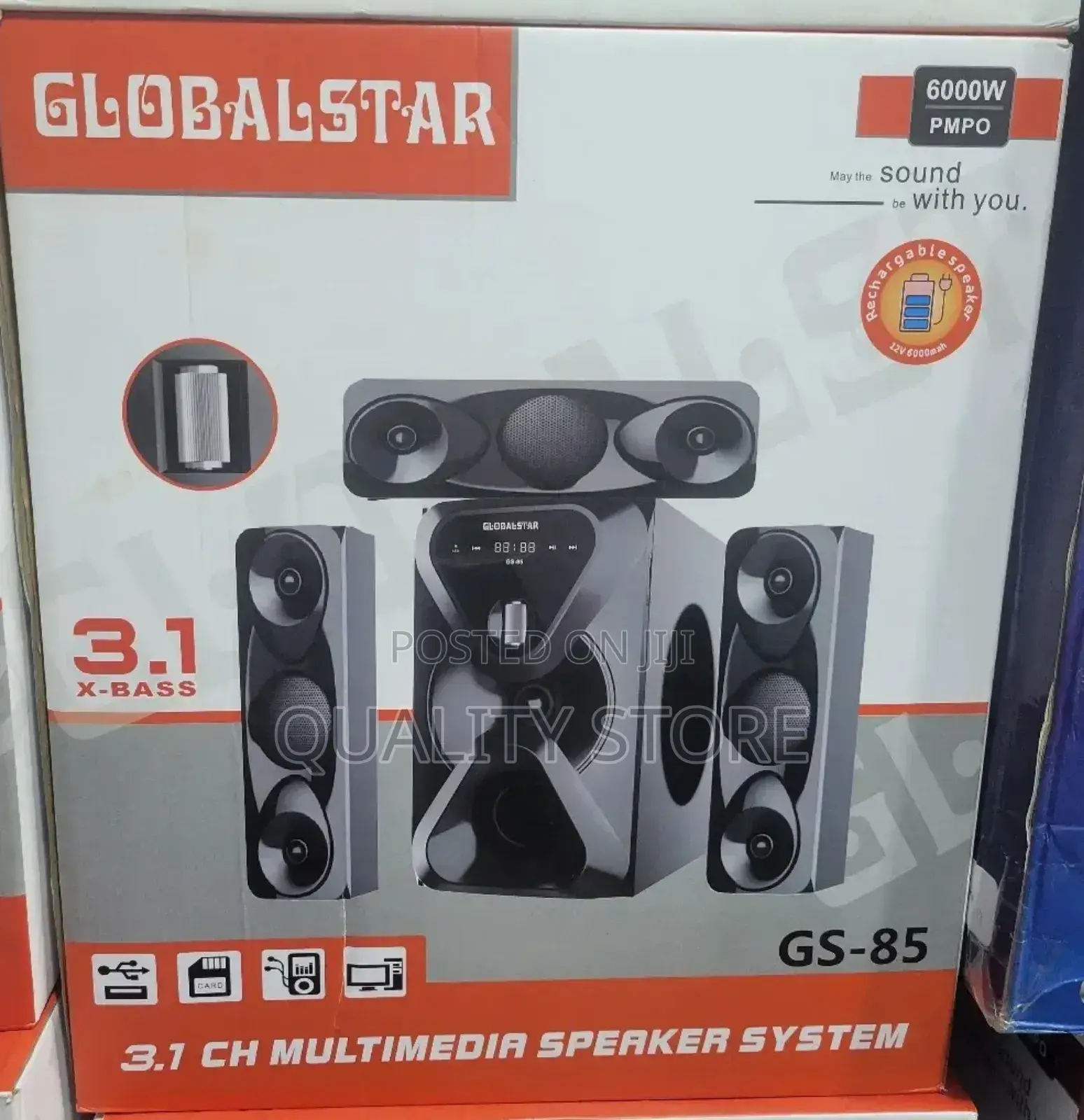 Global Star Rechargeable3.1 Channel Multimedia Speaker System Gs-85