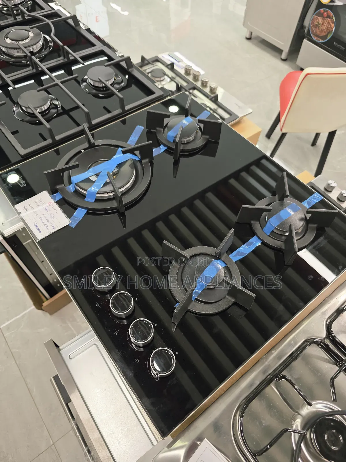60cm*60cm Built-in Beko Black Glass Hob With 4 Auto Ignited Burners
