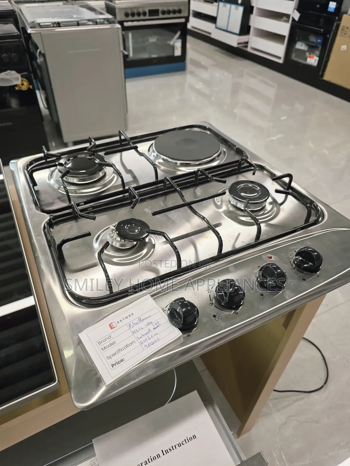 Blueflame 60cm*60cm (3+1) Stainless Steel Built-in Gas Hob at Discount