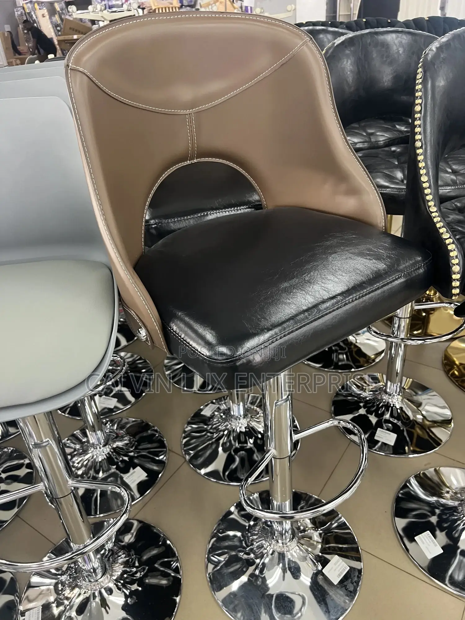 Adjustable Stool Chair Brown