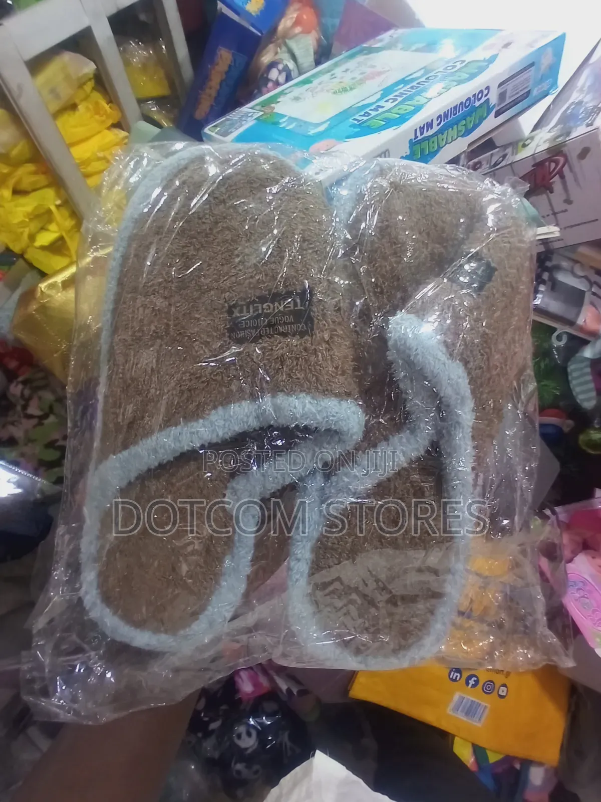 Pair of Soft, Fuzzy Fleece House Slippers