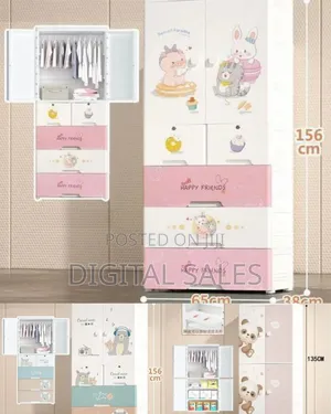 Adorable Kids' Plastic Wardrobe Storage Organizer