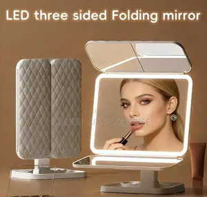 Led 3 Sided Folding Mirror