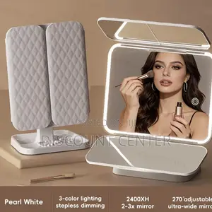 Led 3 Sided Folding Mirror