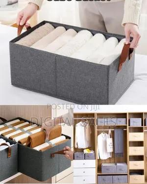Stylish Fabric Storage Cube Basket With Compartments