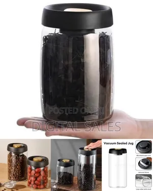 Two Modern Airtight Glass Canisters