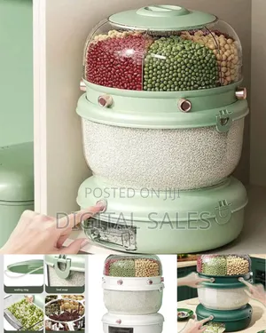 Multi-tier Rotating Grain Dispenser And Dry Food Organizer