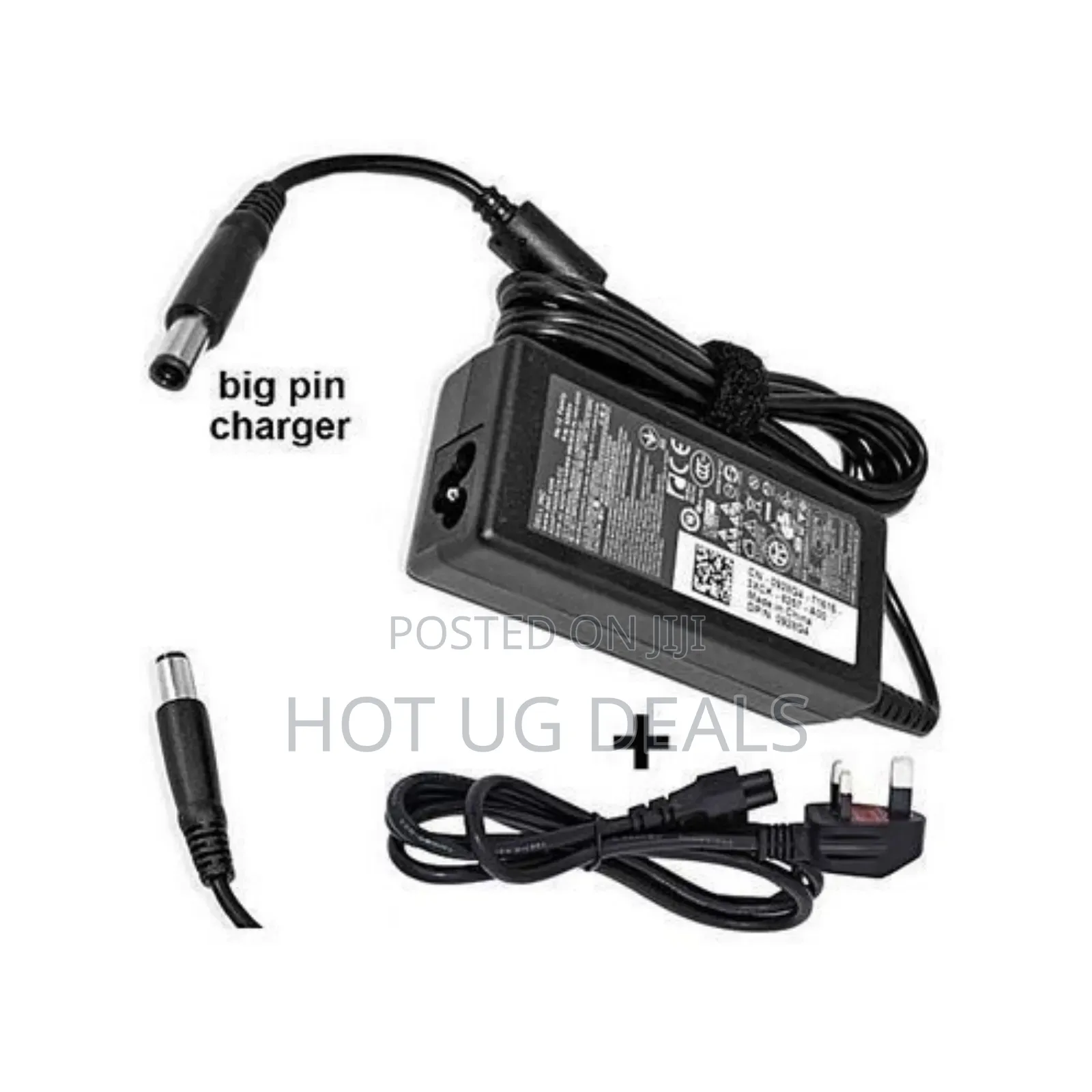 Dell Laptop Charger Big Pin 19.5v 3.34a (7.4 X 5.0mm) - Black