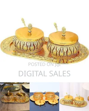 Luxurious Golden Condiment Server Set