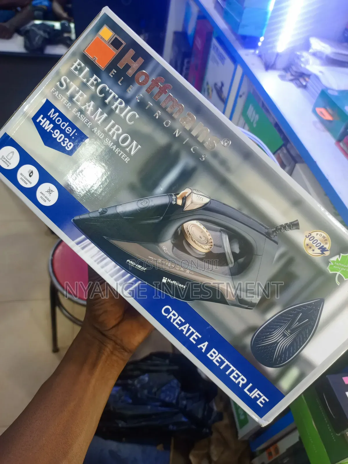 Electric Steam Iron 3000w. Hoffman Steam Iron