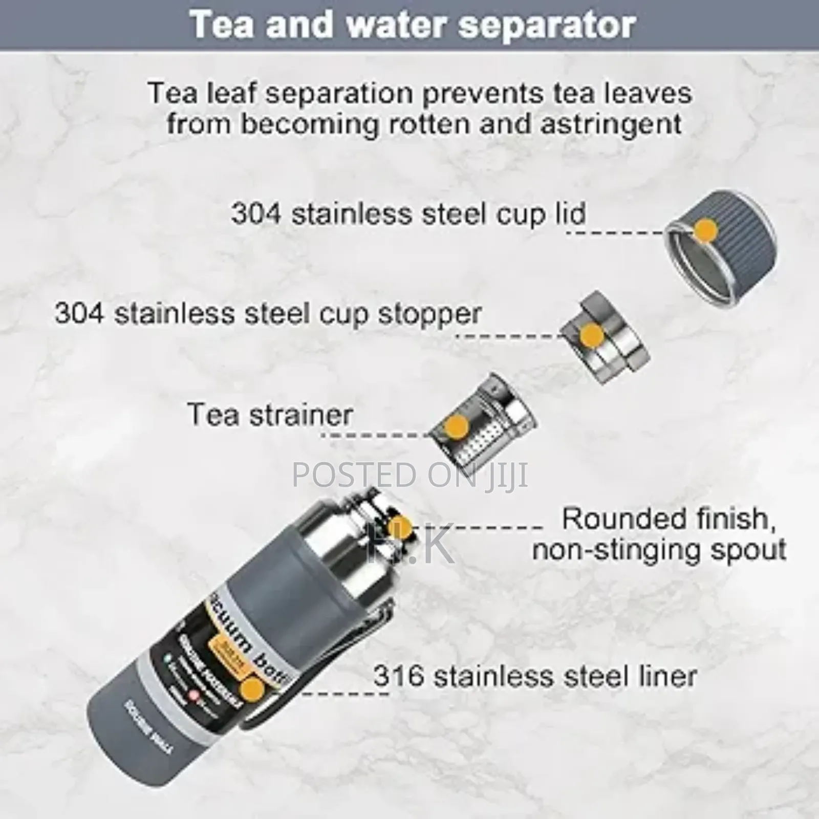 Stainless Steel Water Bottle, 1000 Ml