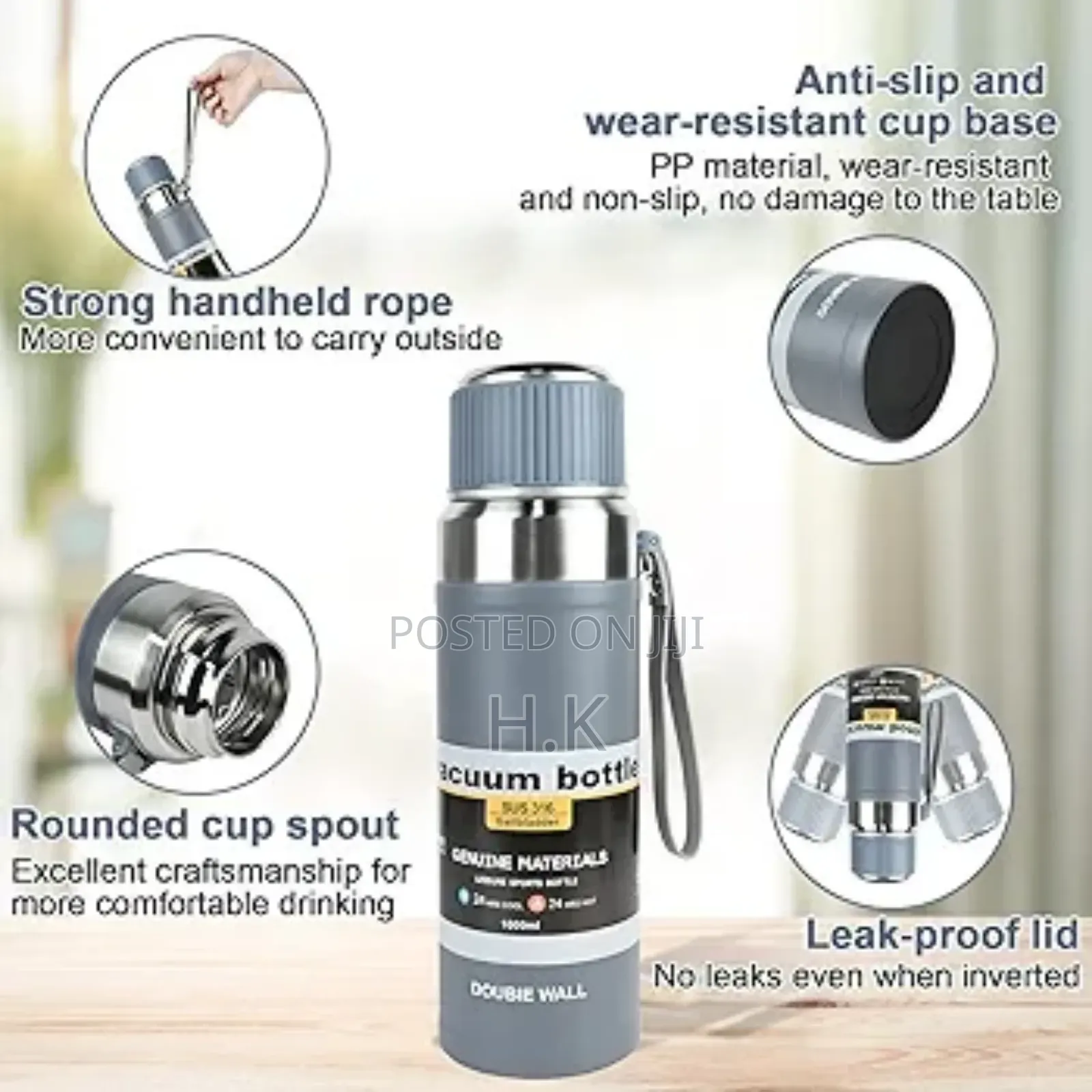 Stainless Steel Water Bottle, 1000 Ml