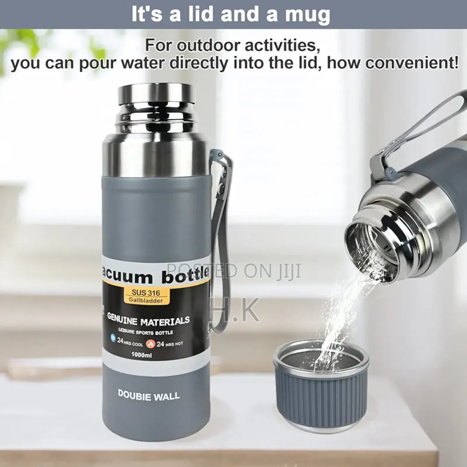 Stainless Steel Water Bottle, 1000 Ml