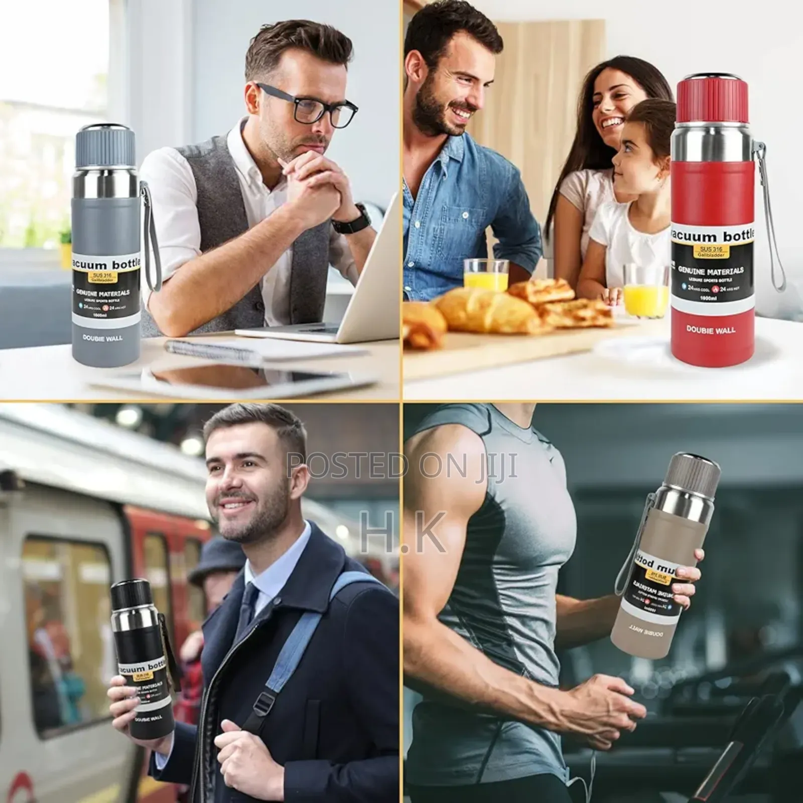 Stainless Steel Water Bottle, 1000 Ml
