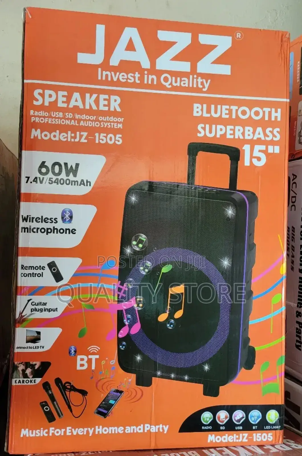 Jazz 15" Proffessional Battery Speaker System Jz-1505