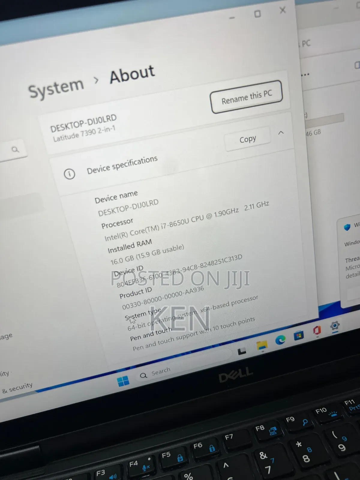 Laptop Dell Latitude 7390 16GB Intel Core i7 SSD 256GB