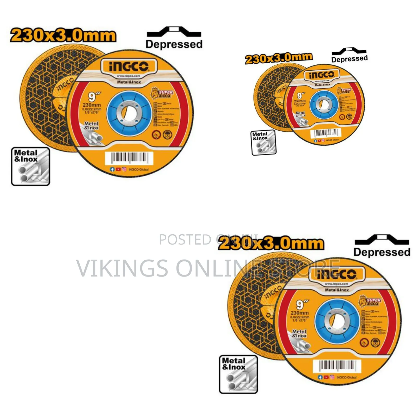 Ingco McD302301ha - Abrasive Metal Cutting Disc - Orange