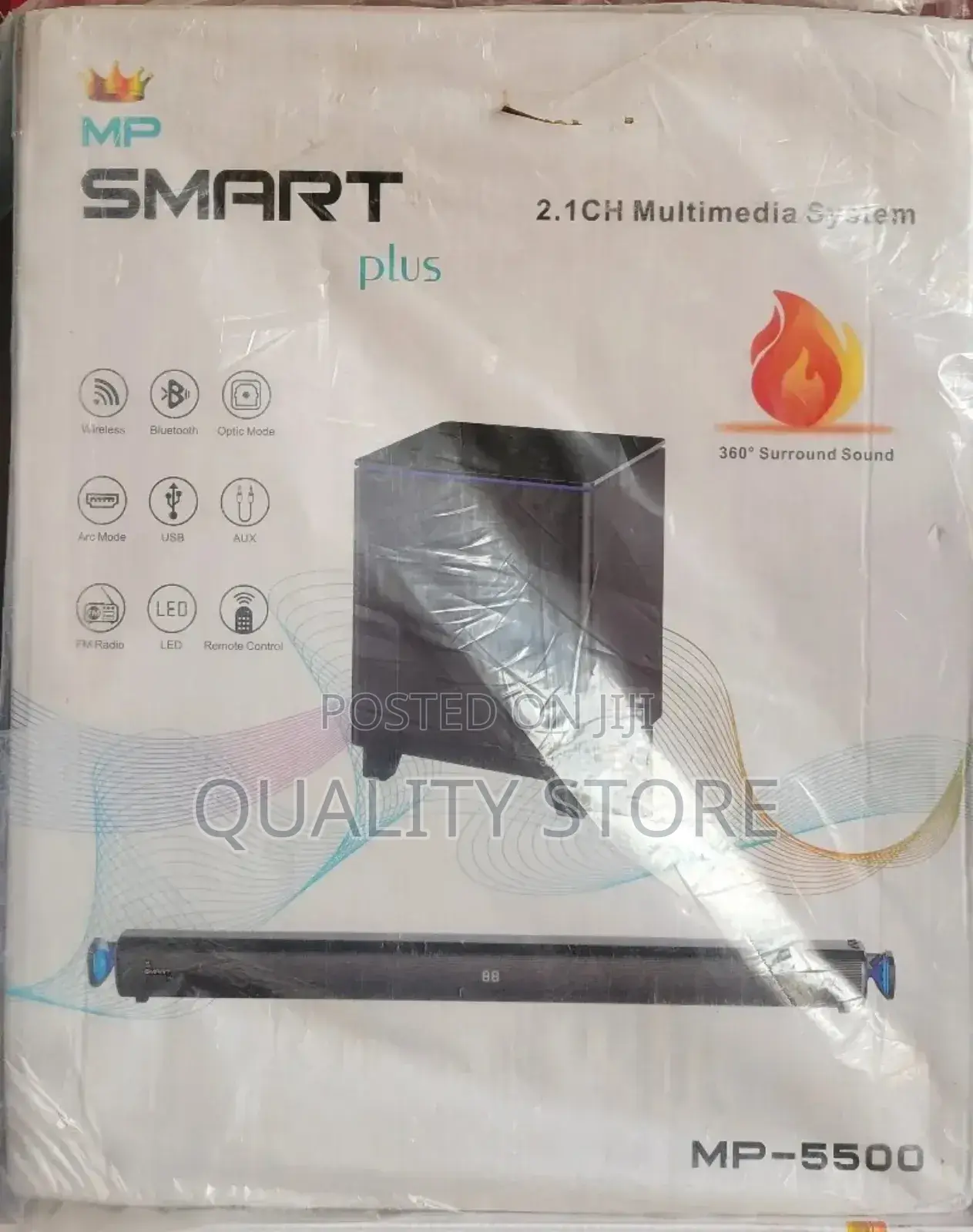 Smart Plus Sound Bar 2.1 Channel Multimedia Speaker System Mp-5500