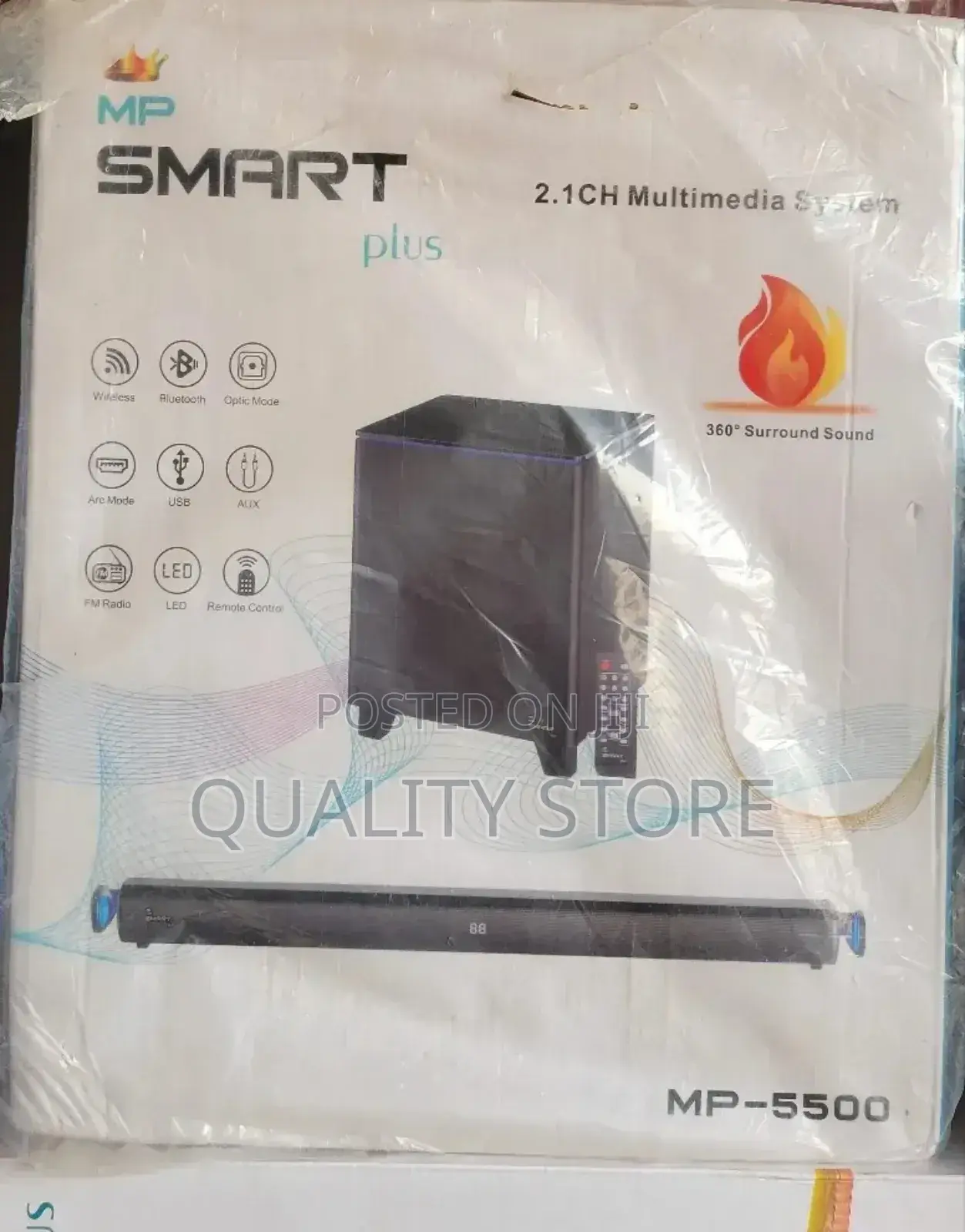 Smart Plus Sound Bar 2.1 Channel Multimedia Speaker System Mp-5500