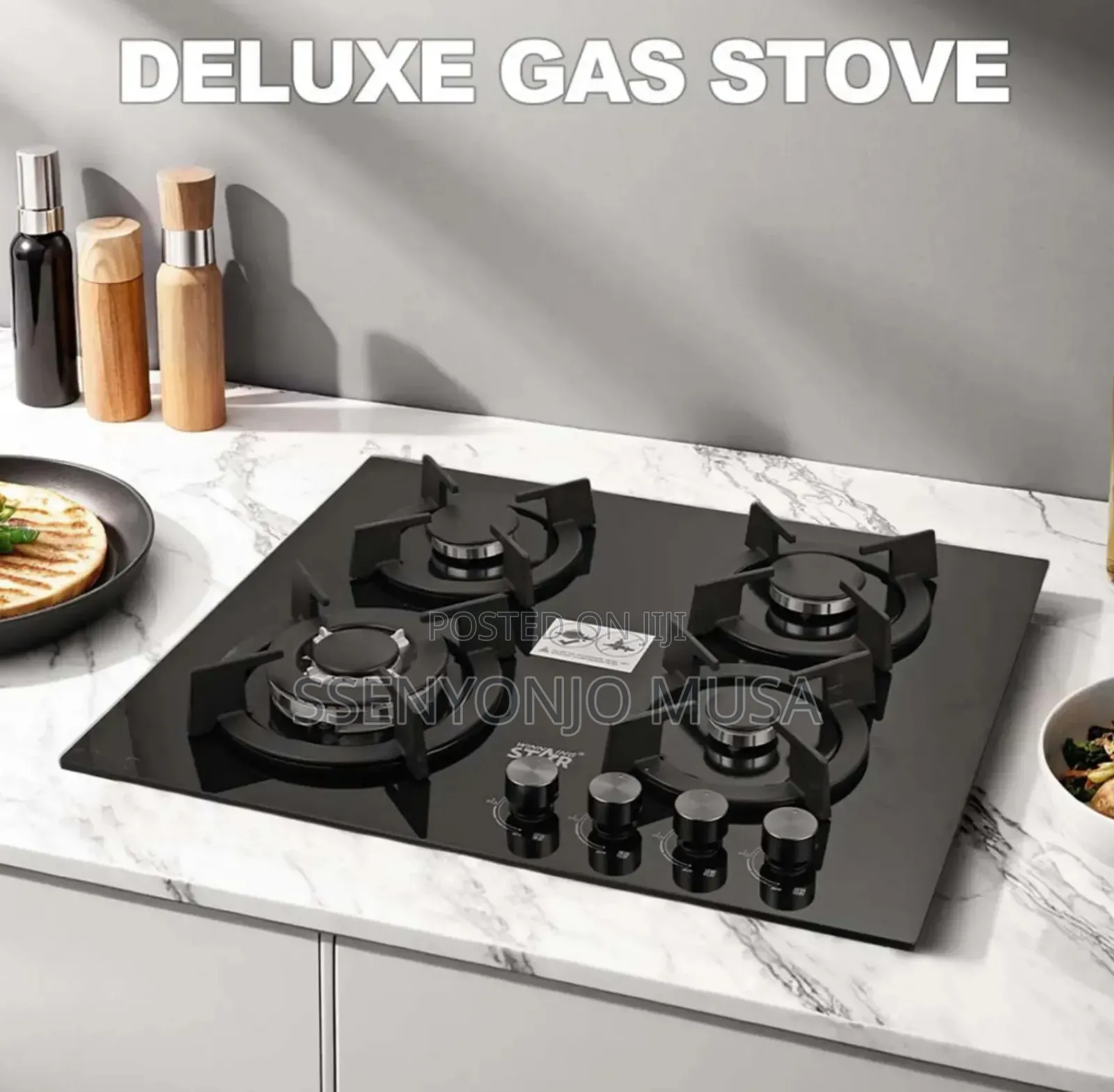 Winning Star 4-Burner Gas Stove – Tempered Glass Gas Hob With Auto