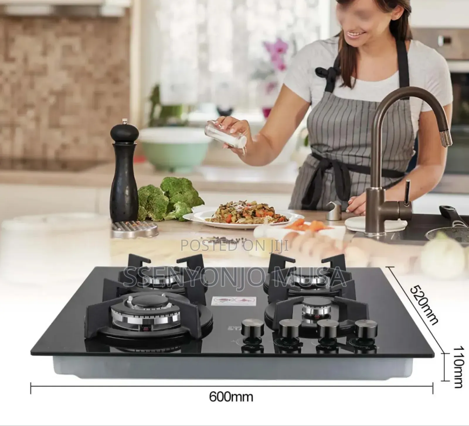 Winning Star 4-Burner Gas Stove – Tempered Glass Gas Hob With Auto