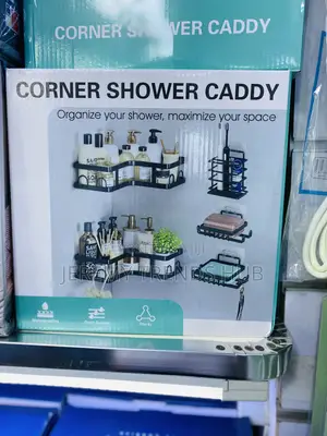5-Piece Black Stainless Steel Corner Shower Caddy