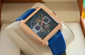 Men's Stylish Wrist Watch Blue Rubber Belt