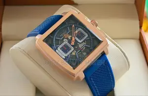 Men's Stylish Wrist Watch Blue Rubber Belt