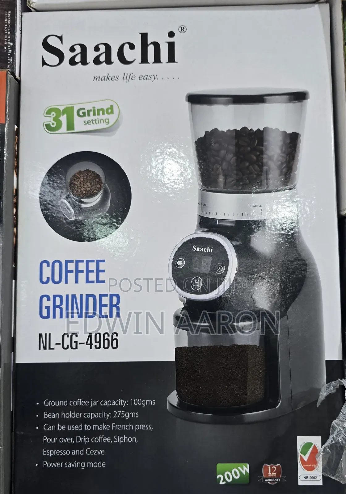 Saachi Electric Coffee Grinder