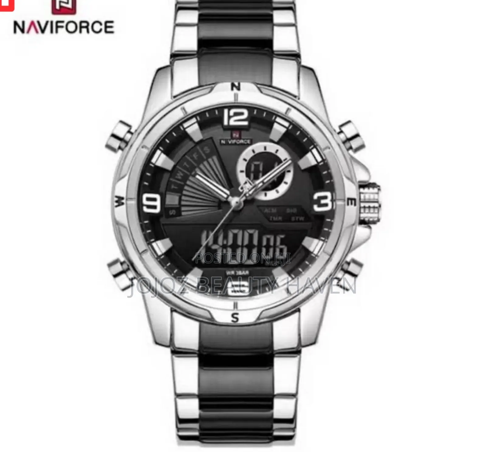 Navi Silver Gold Stainless Steel Wrist Watch