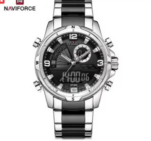 Navi Silver Gold Stainless Steel Wrist Watch
