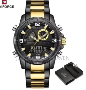 Navi Silver Gold Stainless Steel Wrist Watch