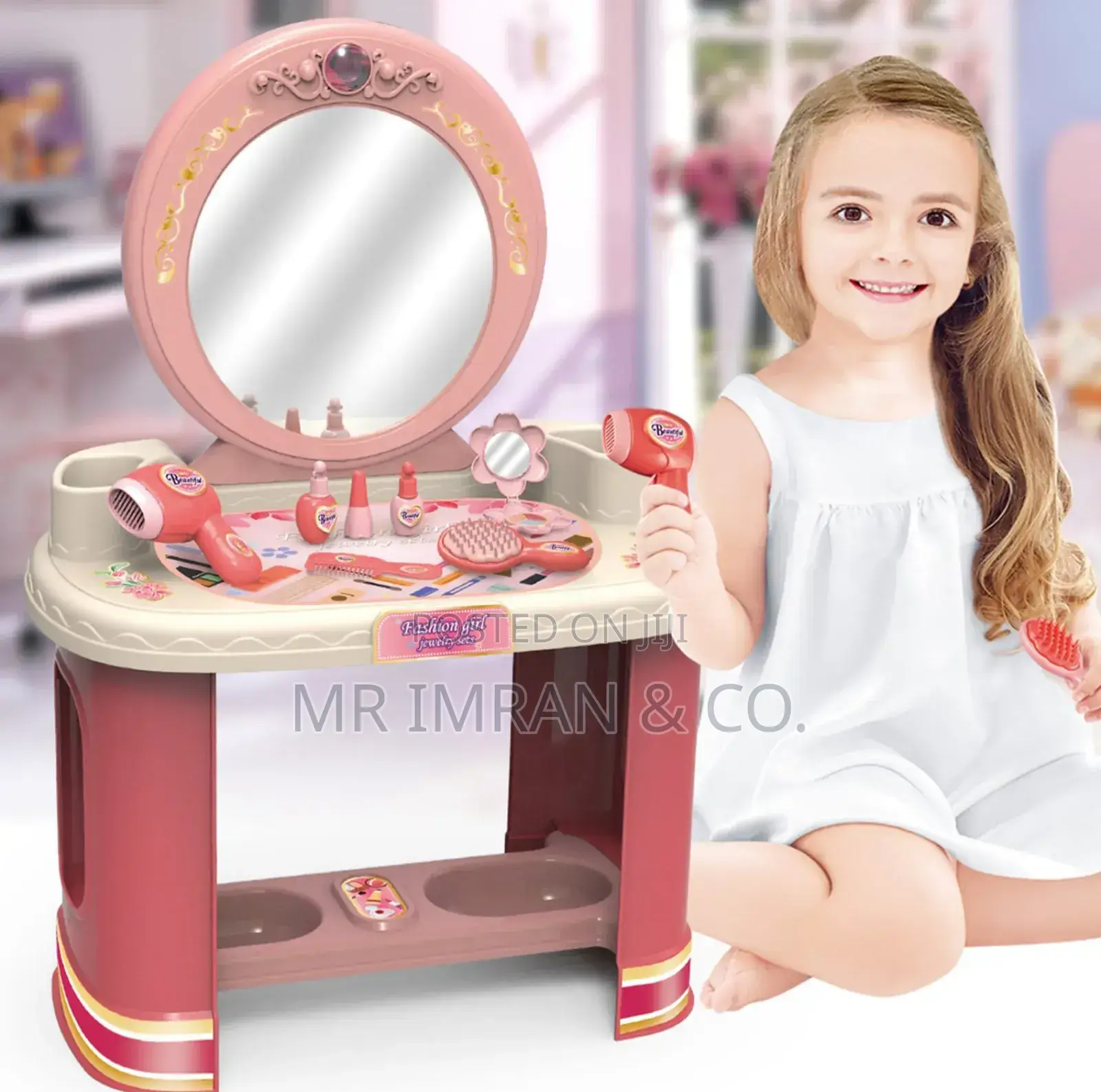Kids' Pretend Play Dressing Table and Makeup Set.