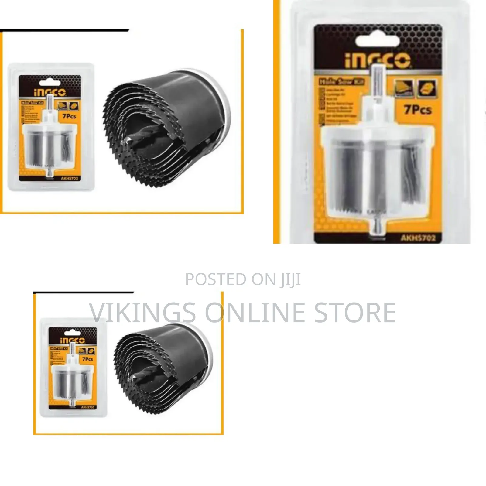 Ingco Hole Saw Set ( 07pcs Set) for Wooden, Plastic, Fiber Sheet