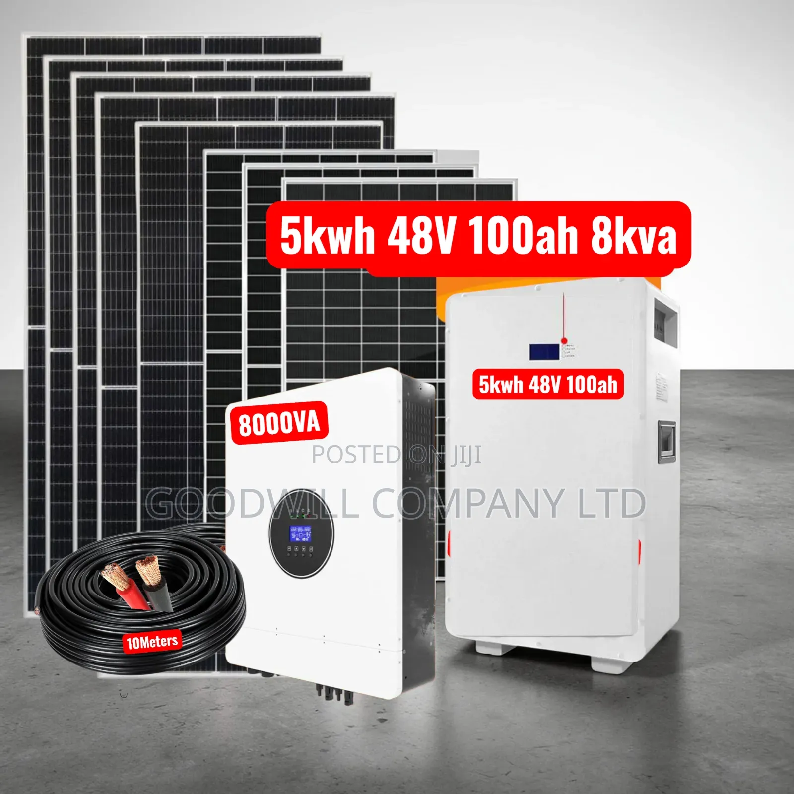 5kwh Lithium Solar Energy System Full Kit (5kwh 48v 8kva Hybrid 48v)