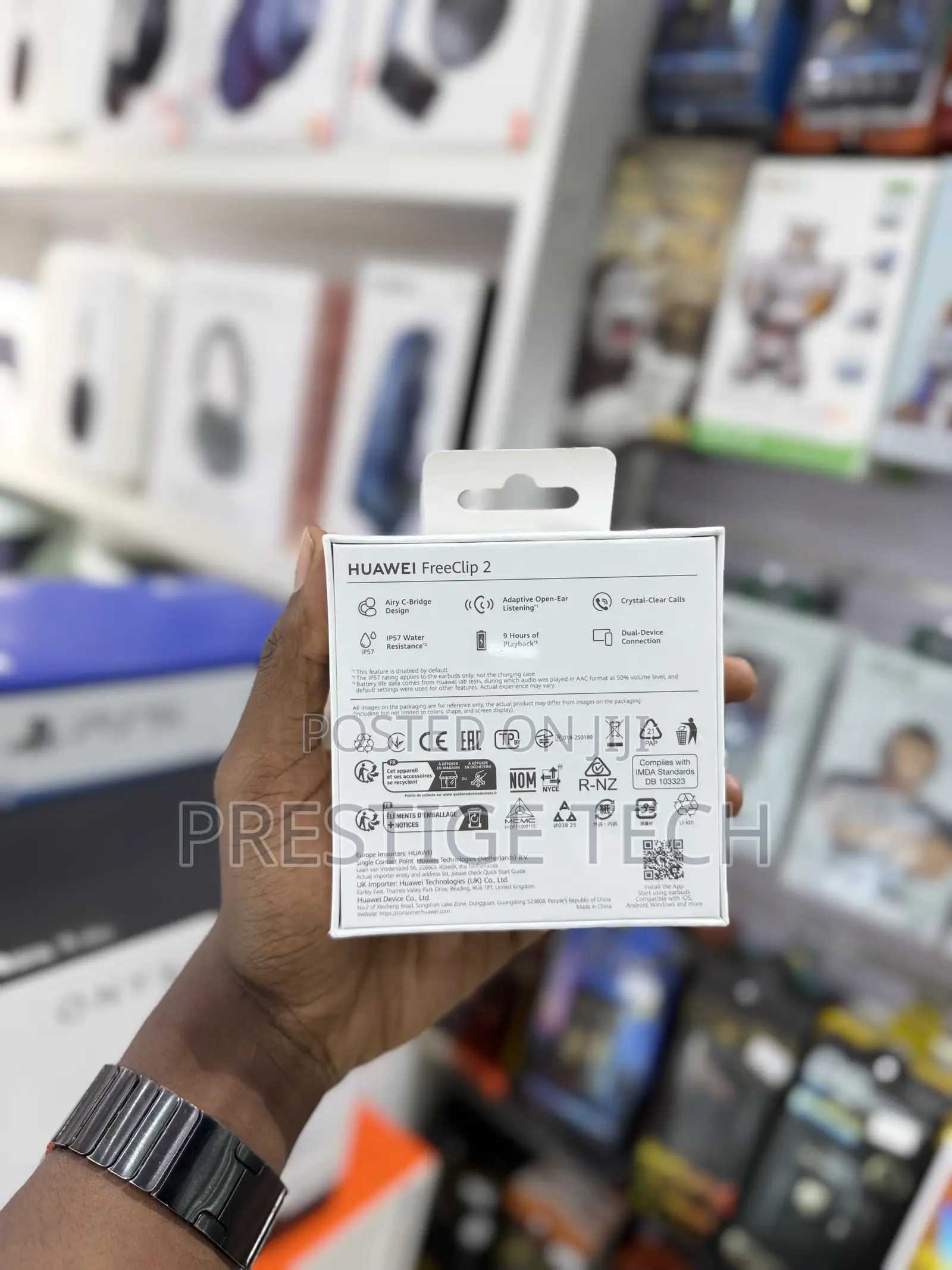 Huawei Free Clip 2 Open Ear Clip On Earbuds, Airy C Bridge Design