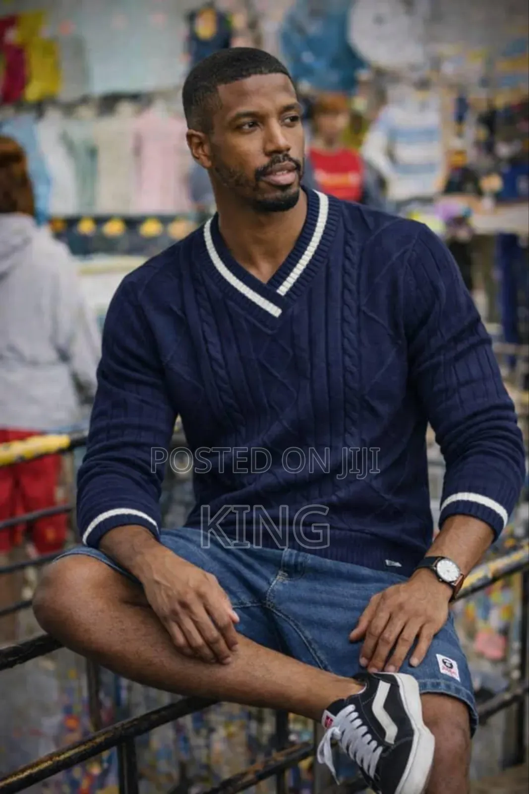 Baracuta Cable Knit v-Neck Sweater.