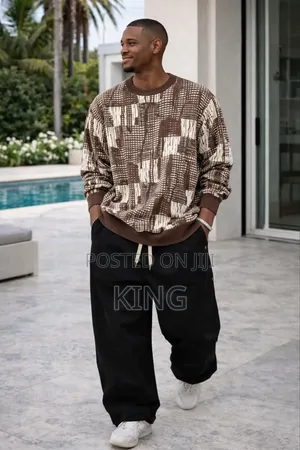 Men's Loose-Fit Wide-Leg Casual Baggy Pants