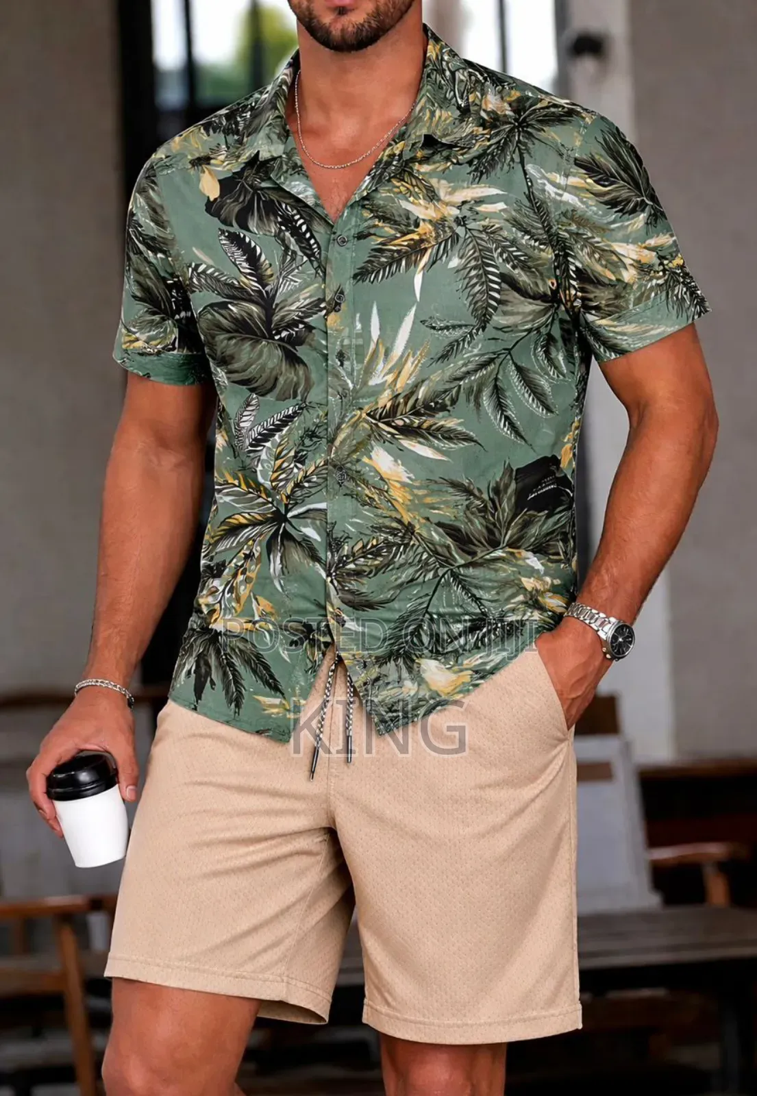 Casablanca Men's Casual Shirt and Short