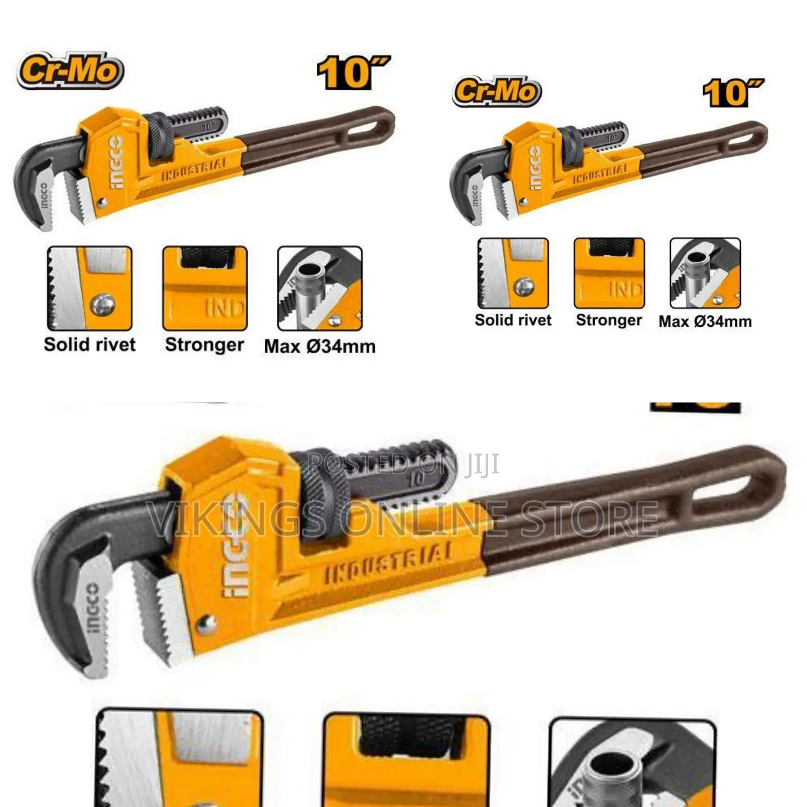 Ingco Hpw0810 - Pipe Wrench - Orange