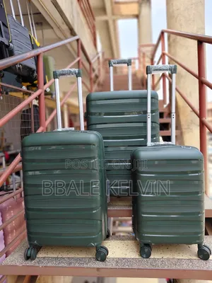 Rubber Suitcases Full Set 3pcs - Army Green